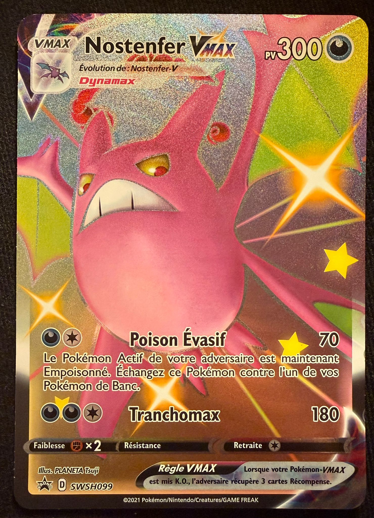 Nostenfer VMAX SWSH099 – Carte Pokémon Ultra Rare Holo – État Neuf (Near Mint)