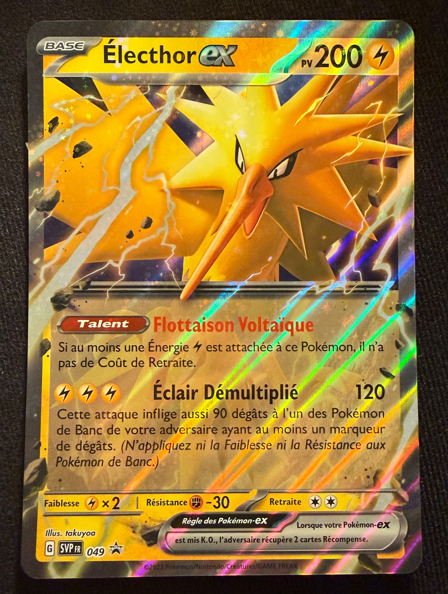 Électhor ex SVP 049 – Carte Pokémon Ultra Rare Holo – État Neuf (Near Mint)