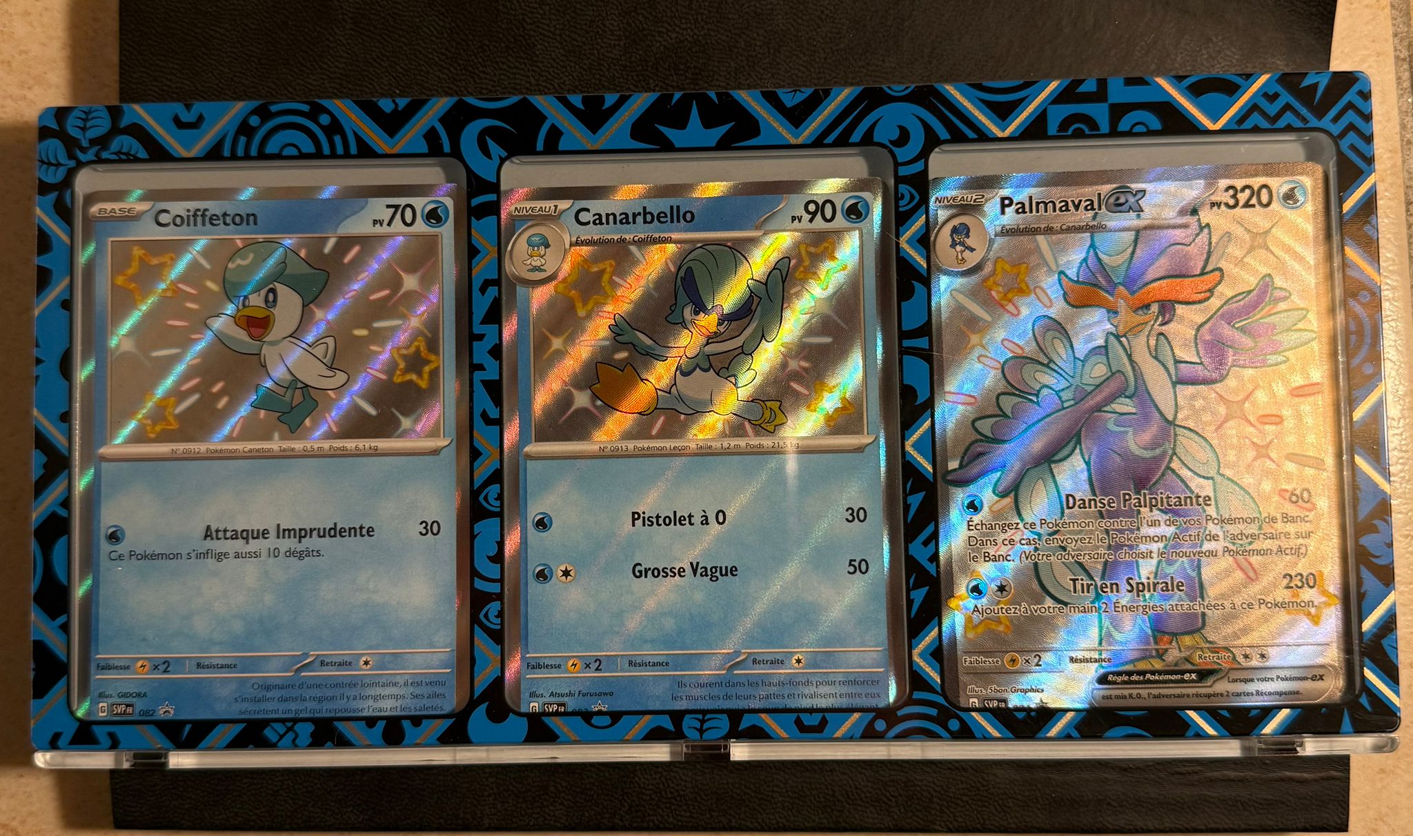 Pack Évolution Pokémon Palmaval ex – Lot 3 Cartes Promo Holo – État Neuf (Near Mint)