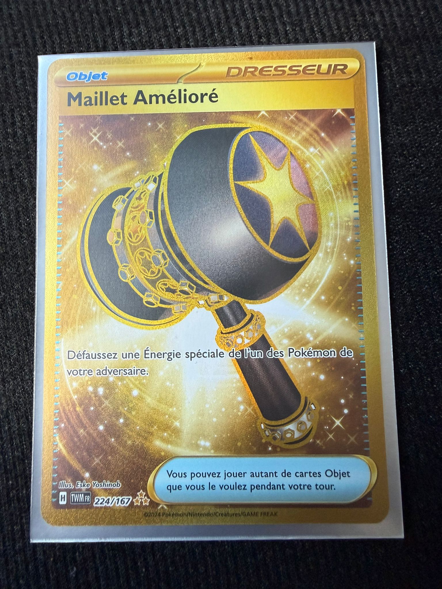 Maillet Amélioré 224/167 – Carte Pokémon Gold Secrète – Ultra Rare – État Near Mint