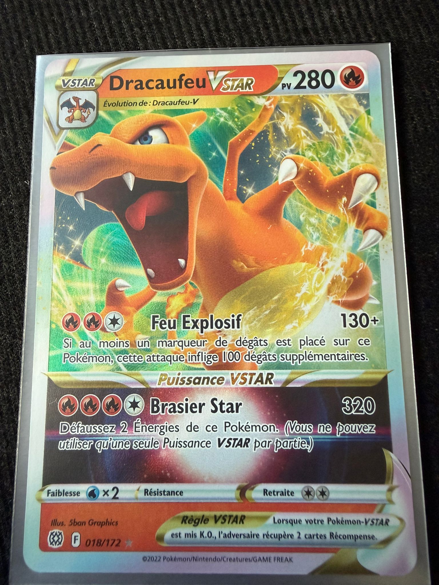 Dracaufeu VSTAR 018/172 – Carte Pokémon Ultra Rare Holo – État Near Mint