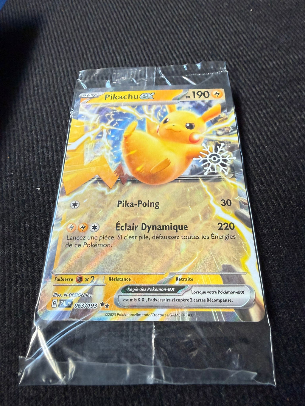 Pikachu ex 063/193 – Carte Pokémon Ultra Rare Holo – État Near Mint