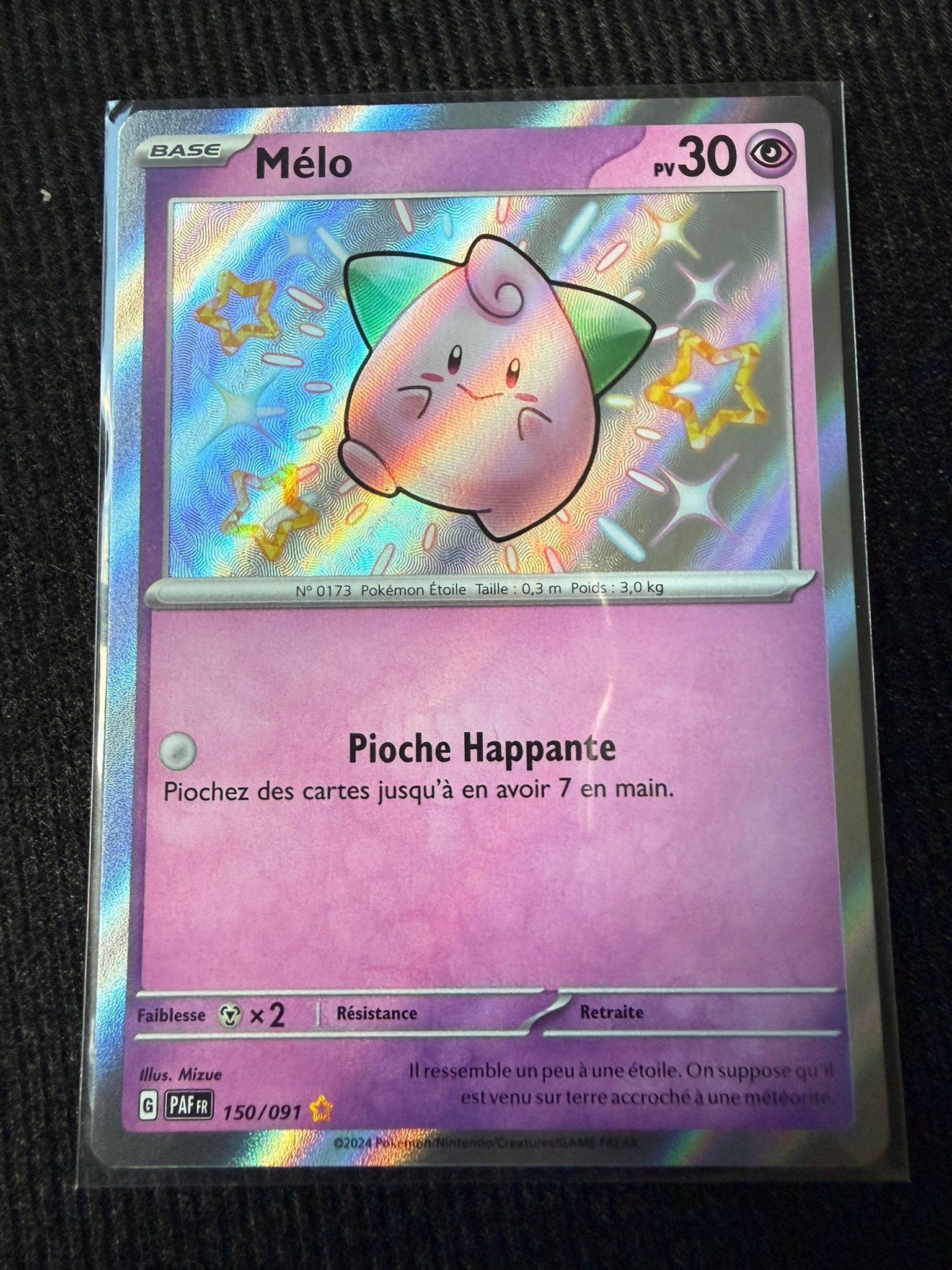 Mélo Shiny 150/091 – Carte Pokémon Holo Rare ✨ – État Near Mint