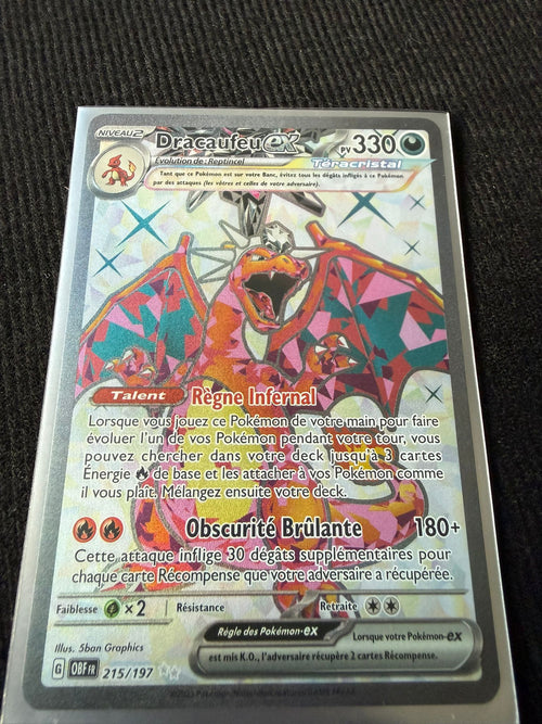 Dracaufeu ex 215/197 – Carte Pokémon Ultra Rare Téracristal – État Near Mint