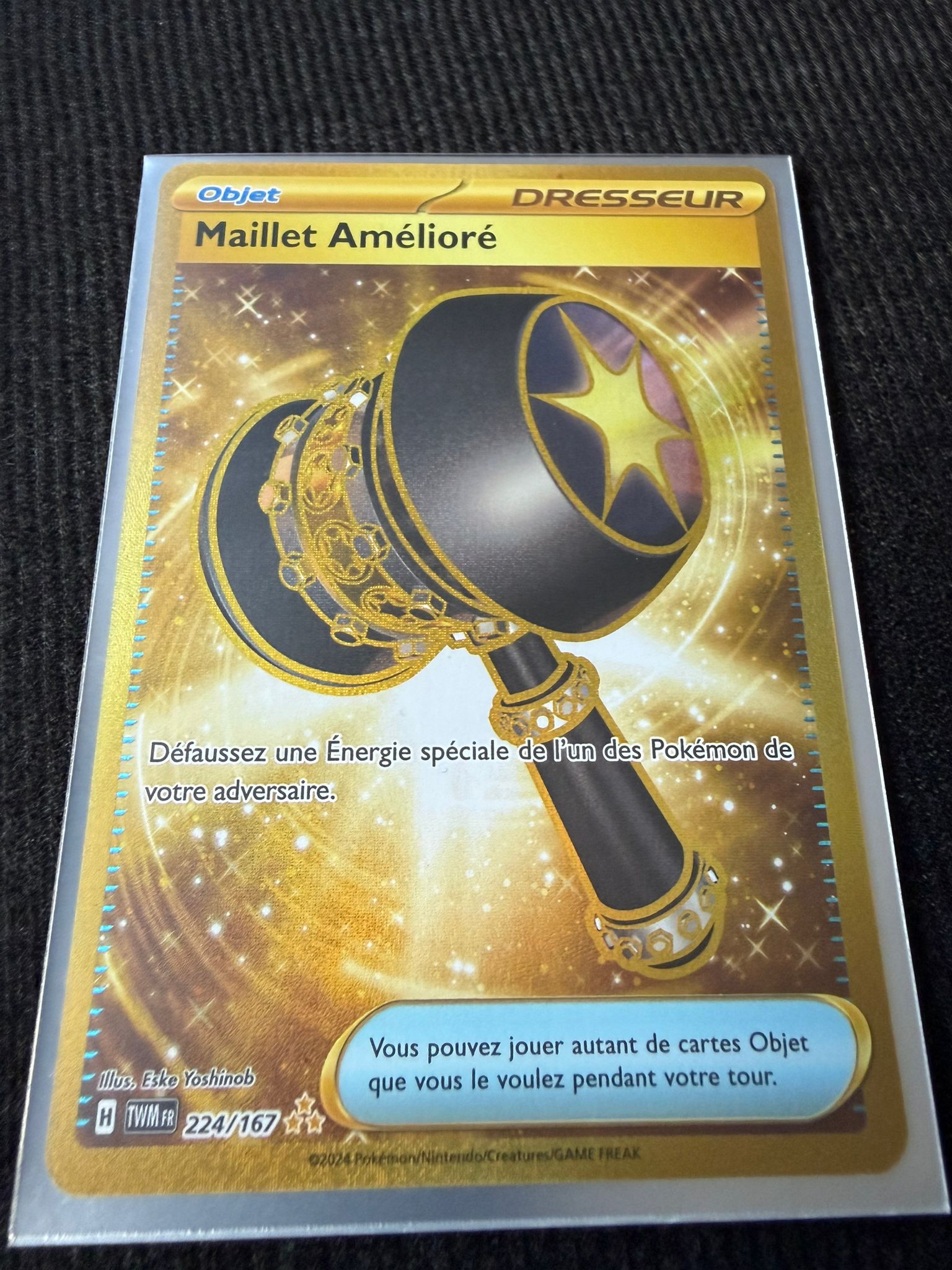 Maillet Amélioré 224/167 – Carte Pokémon Gold Secrète – Ultra Rare – État Near Mint