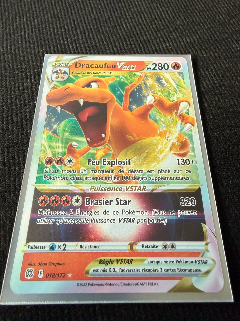 Dracaufeu VSTAR 018/172 – Carte Pokémon Ultra Rare Holo – État Near Mint