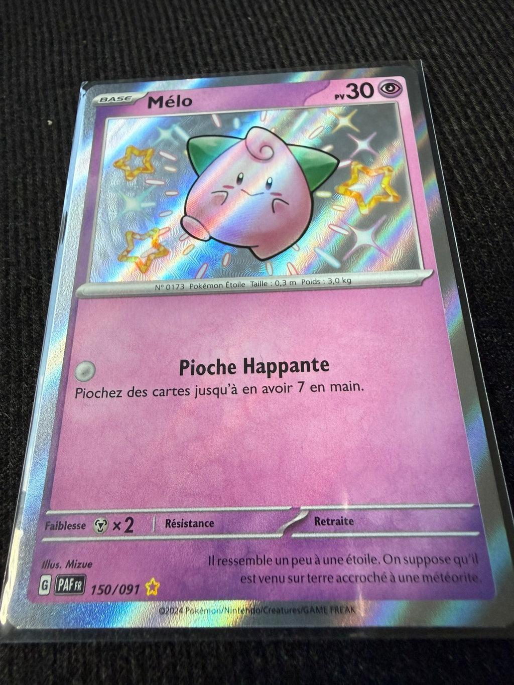 Mélo Shiny 150/091 – Carte Pokémon Holo Rare ✨ – État Near Mint