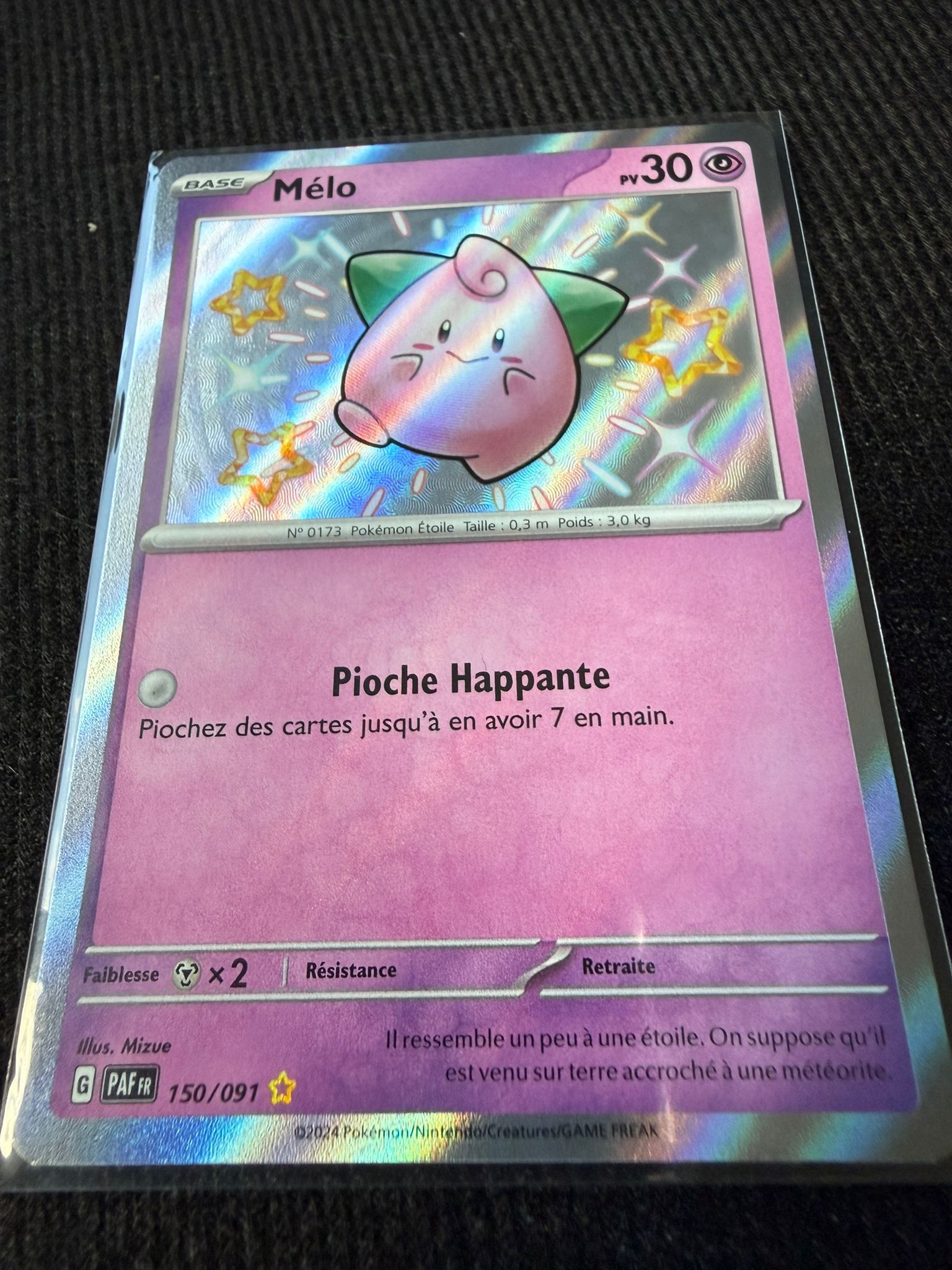 Mélo Shiny 150/091 – Carte Pokémon Holo Rare ✨ – État Near Mint